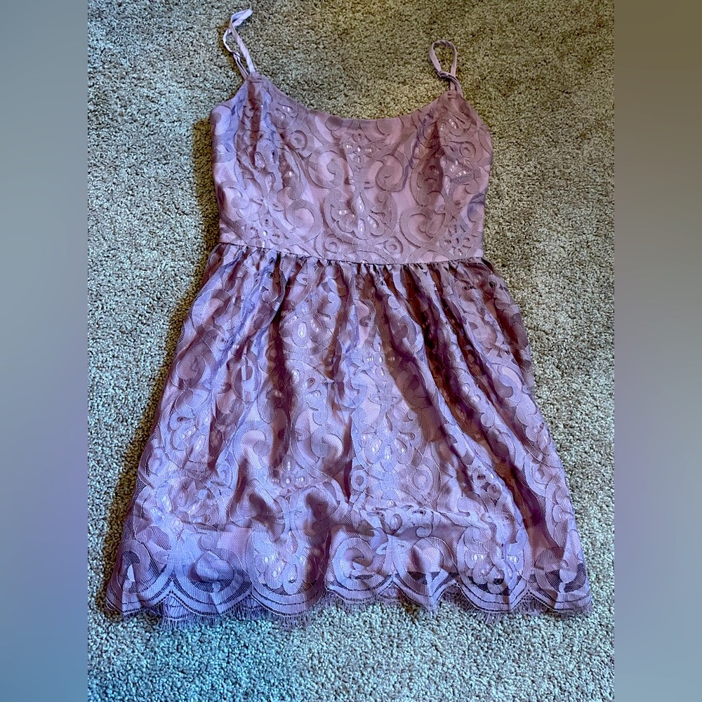 Dark Rose Bella Lace Skater Dress